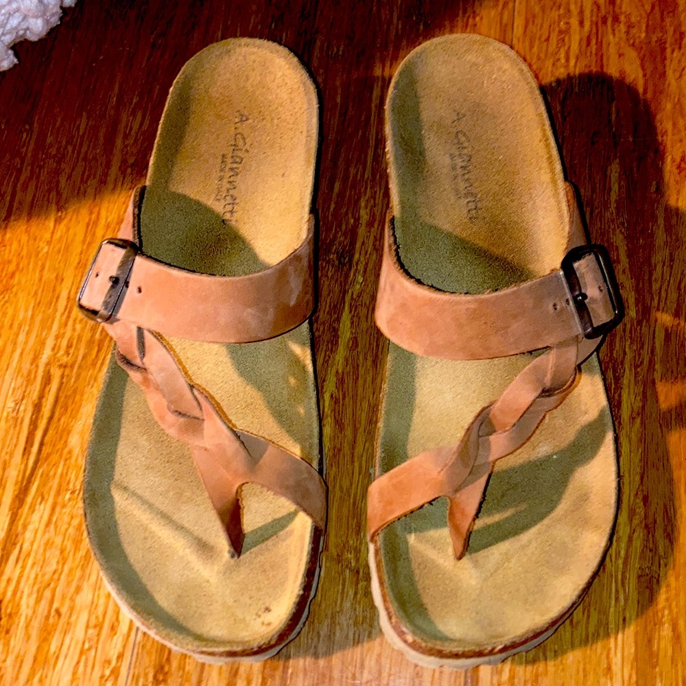 A Giannetti braided leather sandal